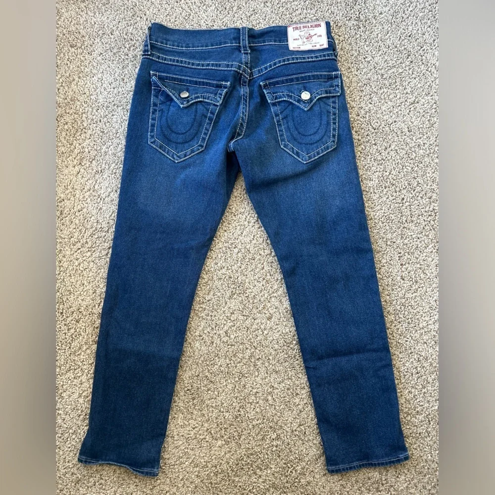 True Religion Mens Size 30 Geno Big T Flap Relaxed Slim Jeans Cotton Horseshoe